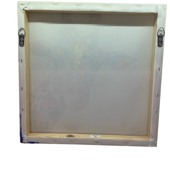 Colorful Giraffe Painting Print on Wrapped Canvas Pure White Background - Picture 6 of 11